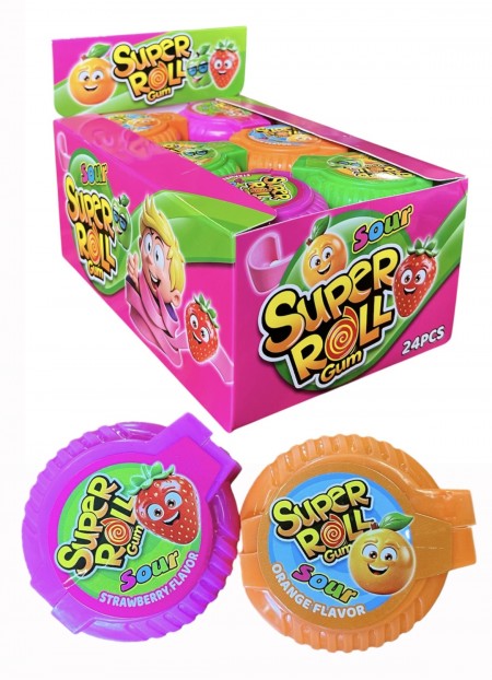 Sour super roll gum 10g (24/1)