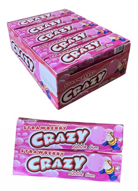 Crazy bubble gum strawberry 20g (20/1)